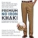 Haggar Men's Big-Tall Premium No Iron Khaki Classic-Fit Expandable-Waist Plain-Front Pant
