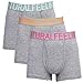 Boxer Briefs, Cotton Mens Underwear Men Pack of 3 with Open Fly, 3 Colors,XXL