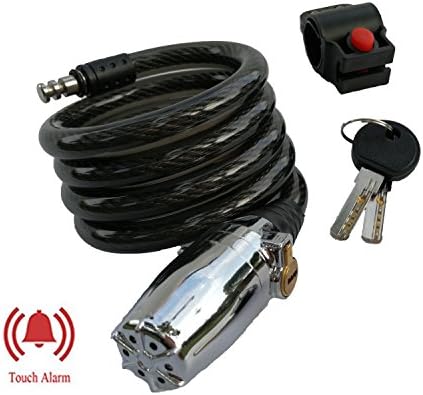 TIMELY DEAL Bike Lock Cable - Anti Theft Bike Lock with Alarm, Combination Lock with Key, 4 Feet x 1/2 In, Silvery
