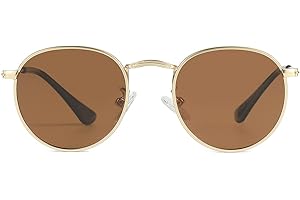 JOVAKIT Kids Small Round Polarized Sunglasses for Baby Girls Boys Age 0-16, Three Sizes, Metal Frame 100% UV Protection