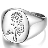 Jude Jewelers Stainless Steel Sun Flower Patter