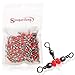 Sougayilang 3 Way Barrel Swivel Fishing Swivel Tangle Fishing Tackle Accessories Pack of 100pcs-Style #1
