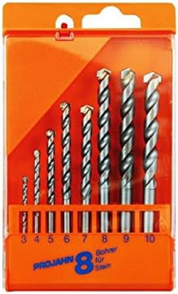 PROJAHN 67045 masonry drill bit set, 3-10 mm, 8pcs, plastic case