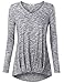 Timeson Womens Shirts and Blouses Long Sleeve, Ladies Petite Clothing Blouse Dressy Basic Casual T Shirt XXL Grey