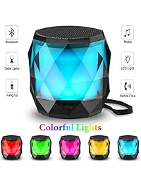 LED Bluetooth Speaker,LFS Night Light Wireless Speaker,Untra Mini Speaker,Diamond Shape Portable Wireless Bluetooth Speaker,Multi-Colored auto-Changing RGB LED Themes,Hands  TWS Supported …