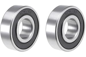 Hmevsafinect 2 Pack 6204RS Ball Bearings - 20x47x14mm Bearing Steel and Double Rubber Sealed Miniature Deep Groove Ball Beari