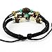 MORE FUN Turquoise Cross Pendant Black Handmade Leather Wrap Bracelet, Adjustable