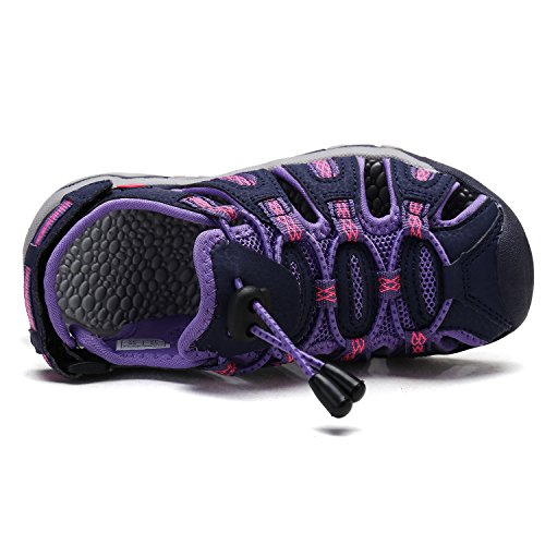 DREAM PAIRS Little Kid 160912-K Purple LT.Grey Outdoor Summer Sandals Size 1 M US Little Kid