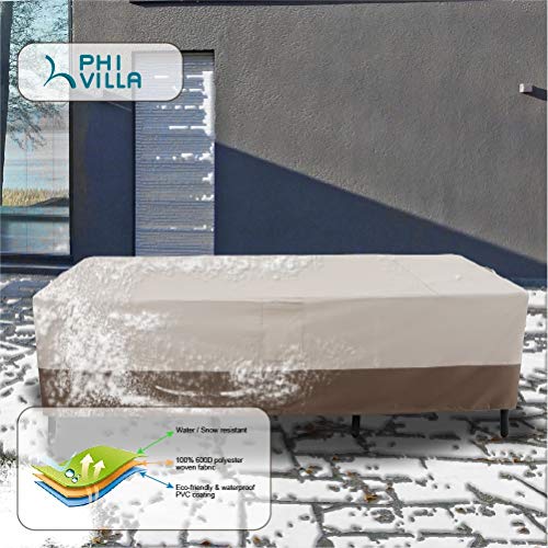 PHI VILLA Patio Furniture Set Covers Waterproof, Outdoor Dining Table