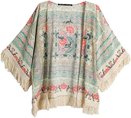 Vintage Retro Boho Hippie Casual Chiffon Top Kimono Coat Cape Blazer Jacket