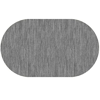 DecoHomeTextil Wachstuch Robuste Leinen Prägung Pro RUND OVAL ECKIG Breite & Länge wählbar Hellgrau Oval 160 x 200 cm abwasch