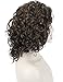 Kalyss Women's Short Curly Medium Brown Synthetic Hair Wig with Black Headband Wigs
