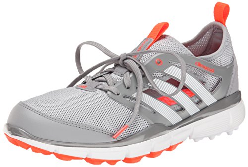 adidas Women's W Climacool II Golf Shoe, Clear Onix/Running White/Solar Red, 9 M US