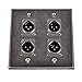 Seismic Audio Speakers Stainless Steel Wall Plate - 2 Gang with 4 XLR Male Connectors