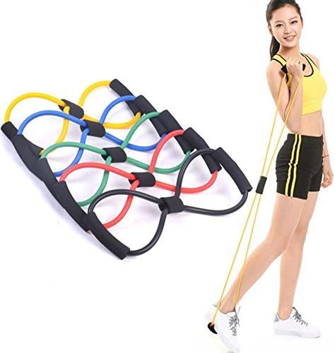 Markham123 Shaped Elastic Tension Durable Rope Chest Expander Yoga Pilates Sport Fitness Belt Body Shape Health Care Resistance Band (Black)