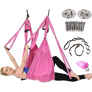 ZOROSS Aerial Yoga Swing Yoga Hammock Kit for Antigravity Exercise with Adjustable Handles Extension Straps