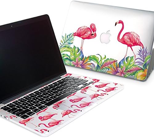 ZizzStore MacBook Hard Case and Keyboard Decal Set Protective Hard Shell with Vinyl Sticker Around Keyboard for (MacBook Air 13 (A1369, A1466), Tropical Flamingos)