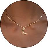 Valloey Rover Gold Necklace for Women 14K Gold Plated Circle Cubic Zirconia Pendant Necklace Dainty Twist Rope Chain Necklace Simple Jewelry Gift for Women