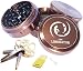The Liberator Set - 4 piece 2.5 inch Large Herb Grinder with kief pollen catcher for herb tobacco and spices Mini Multi-Blade Herb Scissors for fresh herbs with a Cleaner and a Scrapper in a Gift Boxs
