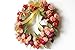CHICHIC 13.8 Inch Rose Wreath Artificial Flower Blossom Garland, Floral Wreaths Flowers Arrangements, Spring Decor Home Office Wall Wedding Decoration Year Round Display, Red and Pink