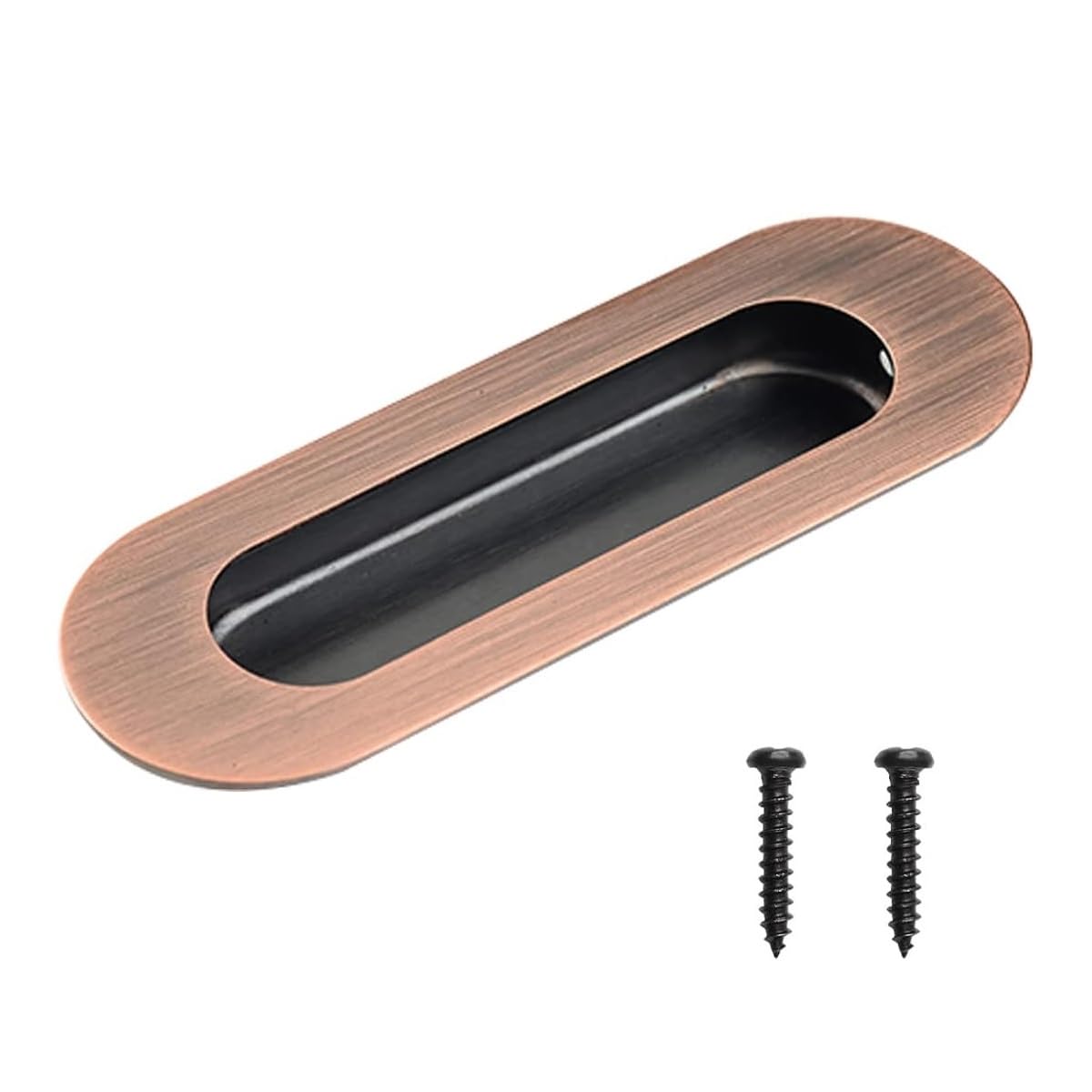 MiJunHD Recessed Flush Door Handles Stainless Steel Cabinet & Furniture Door Pulls Red 120 * 40mm Round-Hidden Holes Rectangle Handles/Pulls for Interior & Closet Doors