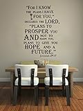 Wall Decals Quotes Jeremiah 29:11 Bible Verse Sign Words Family Decor Wall Vinyl Decal Stickers Bedroom Murals