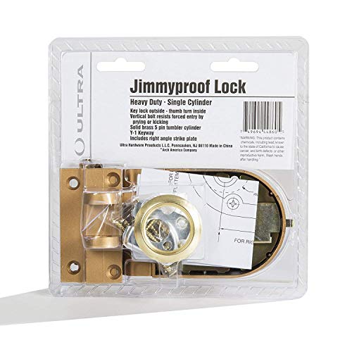 Heavy Duty Jimmy Proof Deadbolt Door Lock, Brass, Single Cylinder with Key Entry (3)