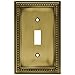 Brainerd 64401 Beaded Single Toggle Switch Wall Plate / Switch Plate / Cover, Tumbled Antique Brass