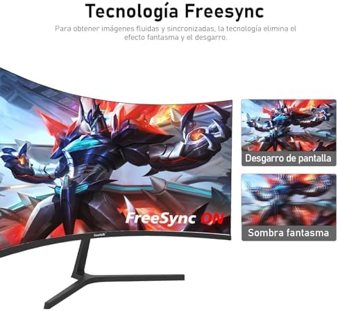 Panel de 27 Pulgadas, Monitor de computadora Curvo Gaming 1800R 250Hz, FHD 1080p 1ms, Freesync, 98% sRGB, Altavoces Integrados, HDMI 2.0, DisplayPort, Compatible con Montaje en Pared - Negro