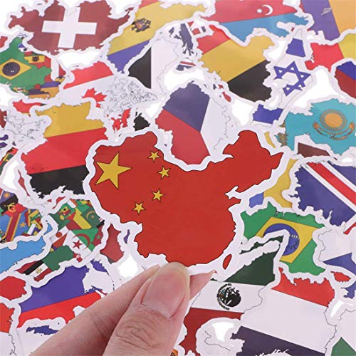 Tmrow 50Pcs National Flags Stickers Toys Countries Map Sticker DIY Scrapbooking Suitcase - Thumbnail 3
