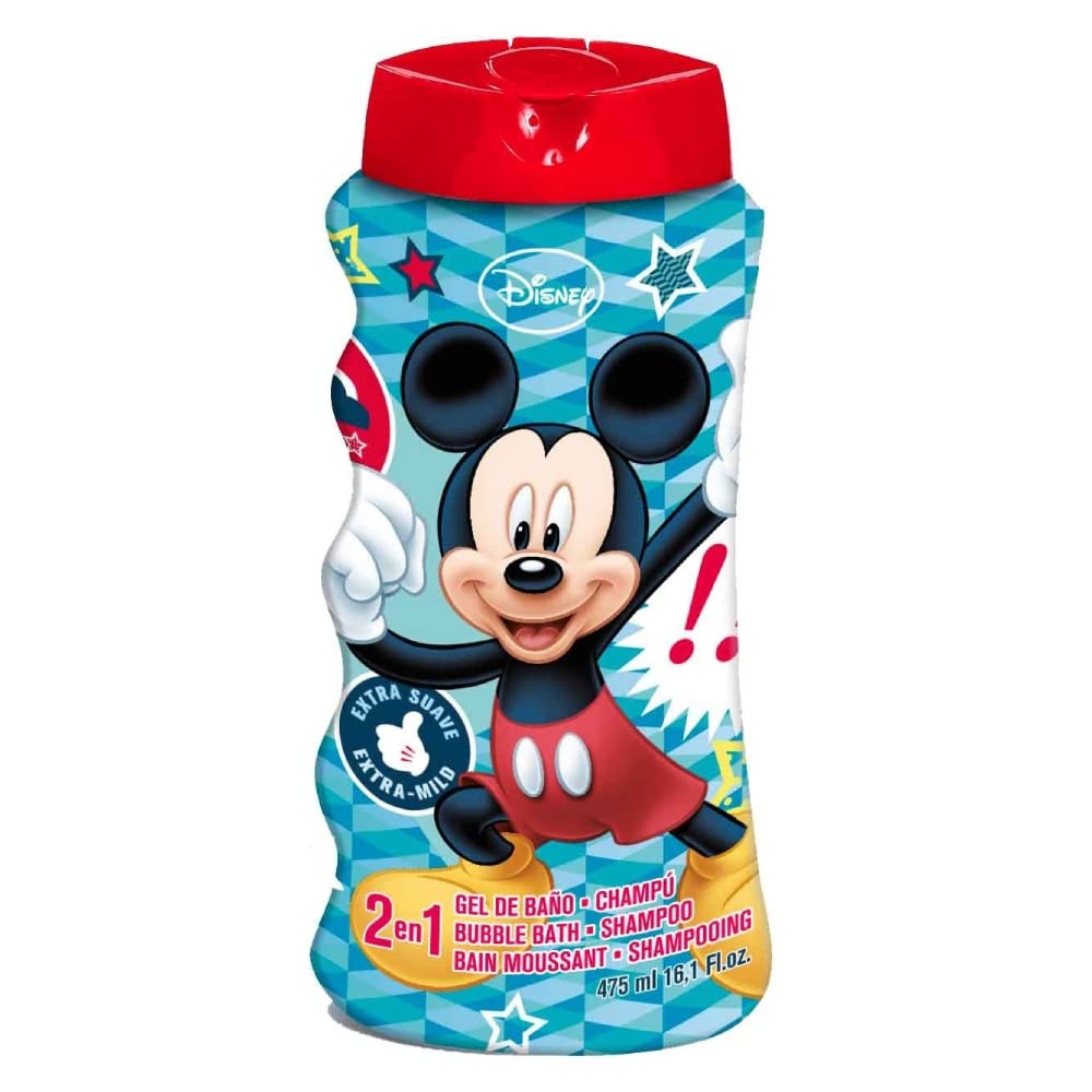 Disney Mickey Mouse 2 in 1 Bubble Bath-Shampoo for Haircare & Skincare for Kids,475ml