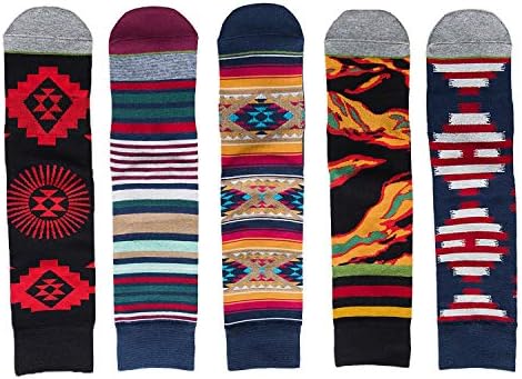 Feetalk Men's and Women's Combed Cotton Colorful Pattern Fun Casual Dress Socks for Unisex