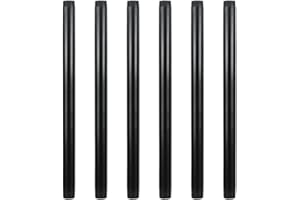 GeilSpace 6 Pack 3/4" × 16" Pre-Cut Black Metal Pipe, Industrial Steel Fits Standard Three Quarters Inch Black Threaded Pipes