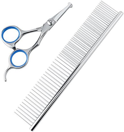 SARAH BABY 4.5" Stainless Steel Small Round Tip Facial Hair Scissors and Comb for Nose Hair,Ear Hair,Face hair,Paw hair