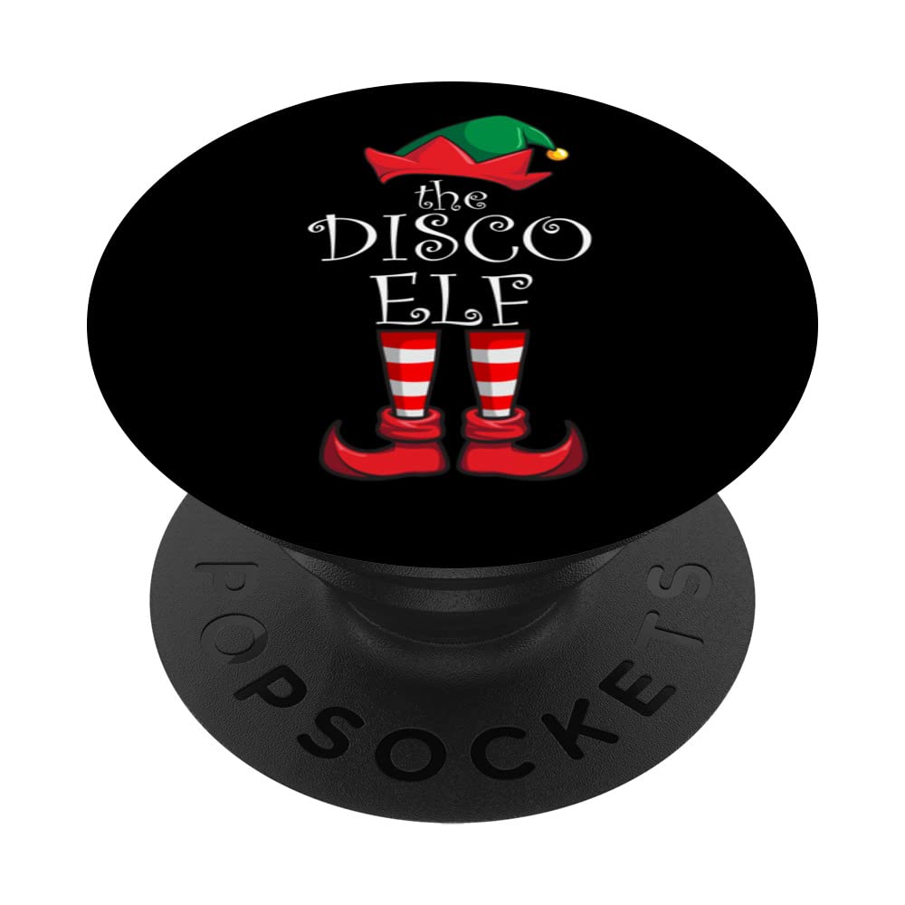 Disco Elf Matching Family Christmas Pajama Disco Elf PopSockets Swappable PopGrip