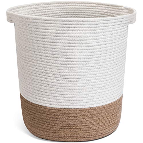 Extra Large Woven Storage Baskets 18" x 16" Decorative Blanket Basket