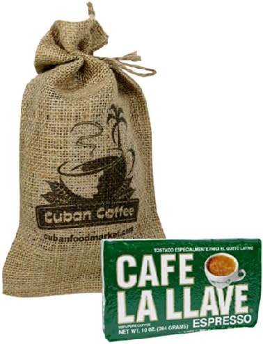 Cafe La Llave 10 oz vacuum pack, includes a beautiful burlap bag.