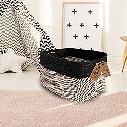 COMFY-HOMI 3PACK Cotton Rope Square Basket With