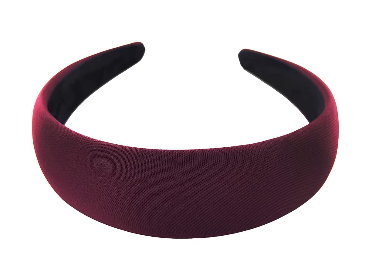 axy Wide Headband with Fabric Padded Candy Colours – Beautiful Women's Headband Hair Accessories Hair Band HRK2A (Wine Red) — image 1
