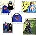 SPESS Superhero Capes Kids Dress Birthday Party Cartoon Costume Set for Boys and Girls 4 Set with Marks and Bags (Reversible)