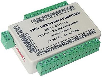 Yaqing Lighting 12CH Relay Switch DMX512 Signal Controller, Relay Output,Only Signal Control