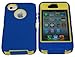 Multi Color Iphone 4 4S Body Armor Defender Silicone Hybrid Cove Hard Case, Three Layer Silicone PC Case Cover for iPhone 4 4S 4G, (Blue+Yellow)
