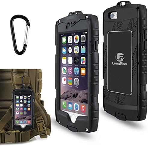iPhone 6s Plus Sport Protective Case: LongRise Heavy Duty iPhone 6s Plus Running Sport Case with Touch ID and Hook (Black)