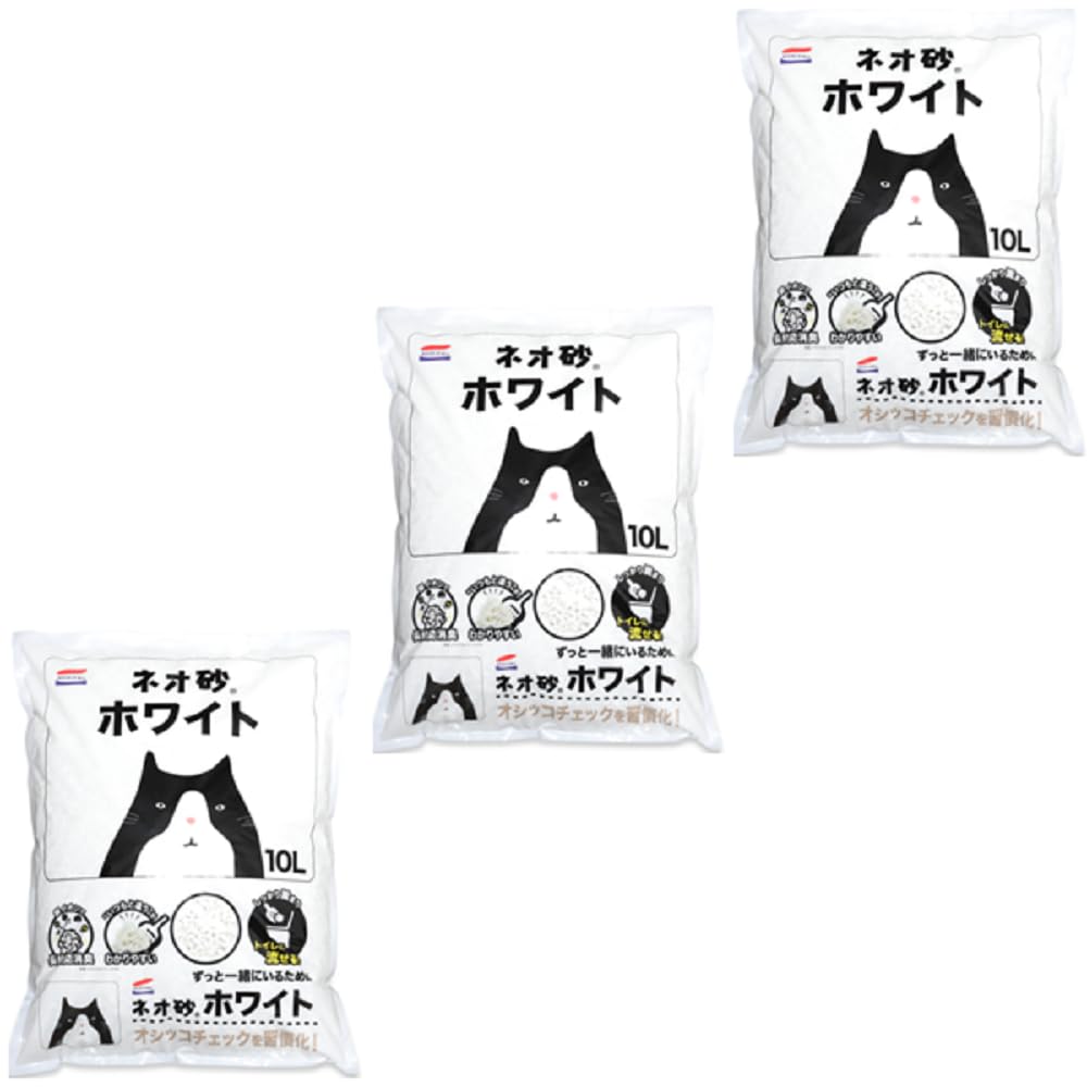 【Amazon.co.jp限定】 ネオ・ルーライフ ネオ砂 ホワイト 猫砂 10L 3袋セット (ケース販売)商品画像