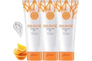 KOQ 3 Pcs Orange Exfoliating Gel Scrub Face Body Skin Peeling Gel Face Scrub Deep Cleansing Moisturizing Facial Exfoliator 50g