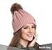 Brook + Bay Pom Pom Beanie Winter Hat for Women - Faux Fur Pompom Warm, Thick & Chunky Soft Cable Knit Hats - Cute & Trendy Cold Weather Knitted Caps - Stylish & Trendy Snow & Ski Beanies for Ladies