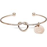 Dczosily Bridesmaid Proposal Gifts Tie The Love Knot Bridesmaid Bracelet with 26 Initials Bridesmaids Gifts for Wedding