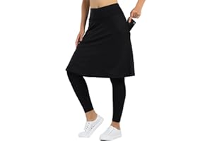 Xioker Women Athletic Knee Length Skirts with Full Length Leggings,Skorts Leggings&Skirted Leggings Skorts Women