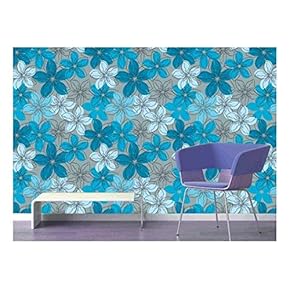 Large Wall Mural - Seamless Floral Pattern | Self-Adhesive Vinyl Wallpaper/Removable Modern Decorating Wall Art - 66" x 96"