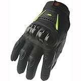Street Bike Full Finger Motorcycle Gloves 09 (Large, black/green)
